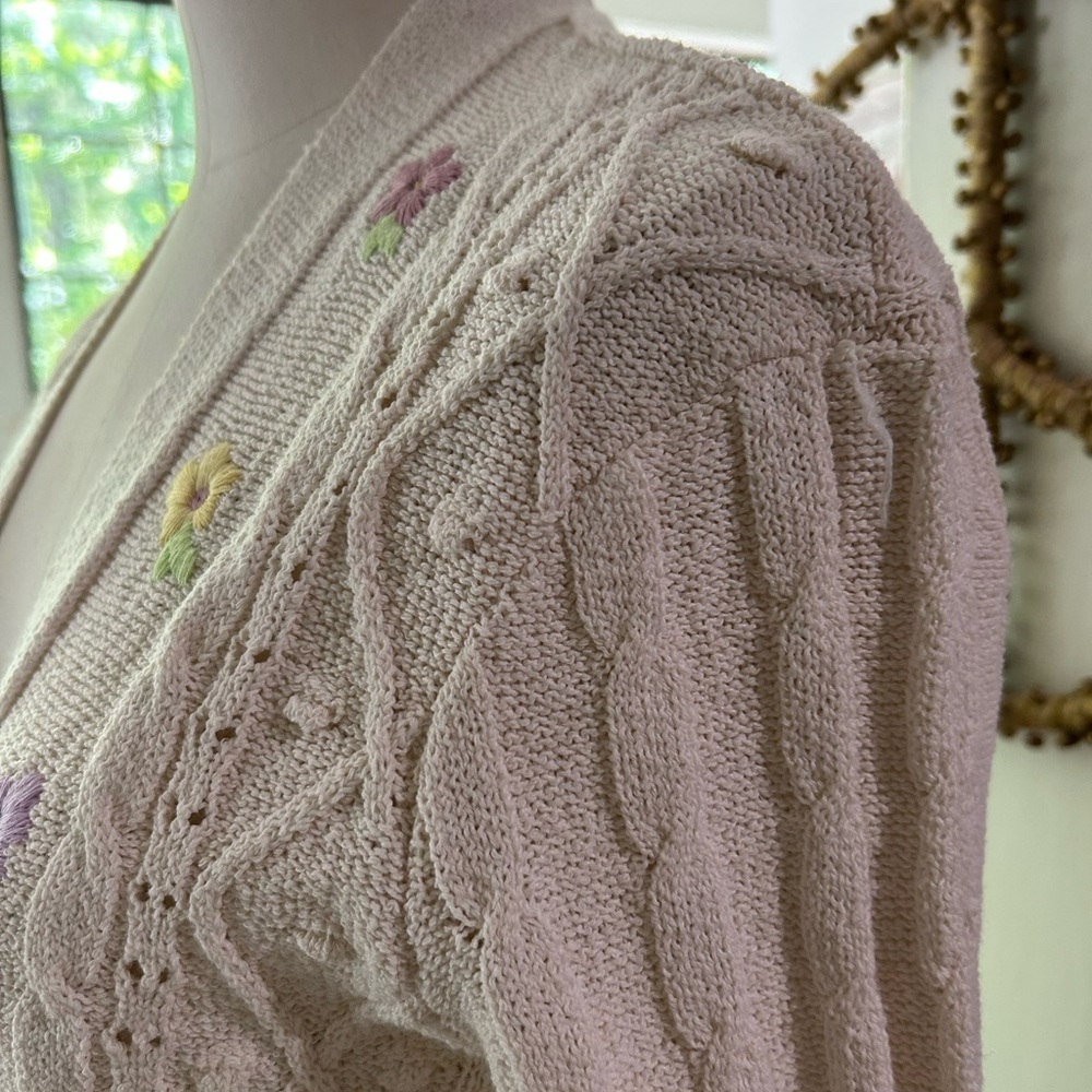 Zara Cream and Purple Jersey with Floral Embroidery - Picture 6 of 8